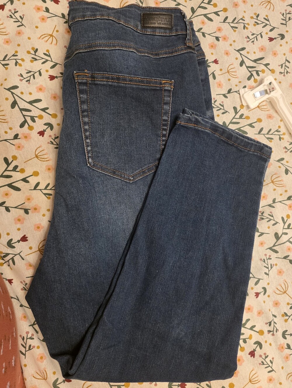 Dark Blue Straight Leg Jeans